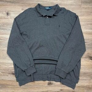 dark grey polo ralph lauren long sleeve polo shirt